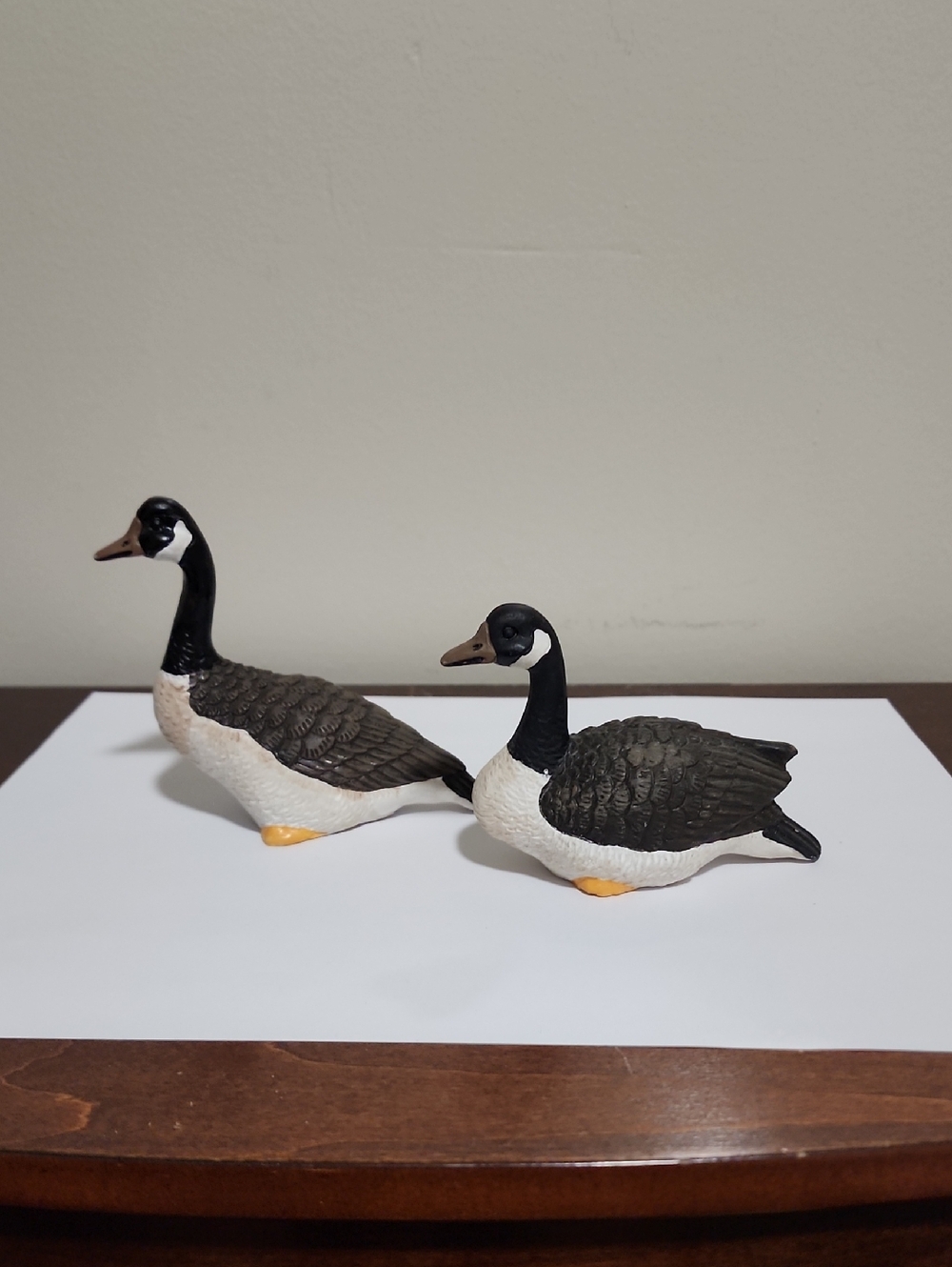 Pair of Canada Goose Small Figurines - Brown, Black & White